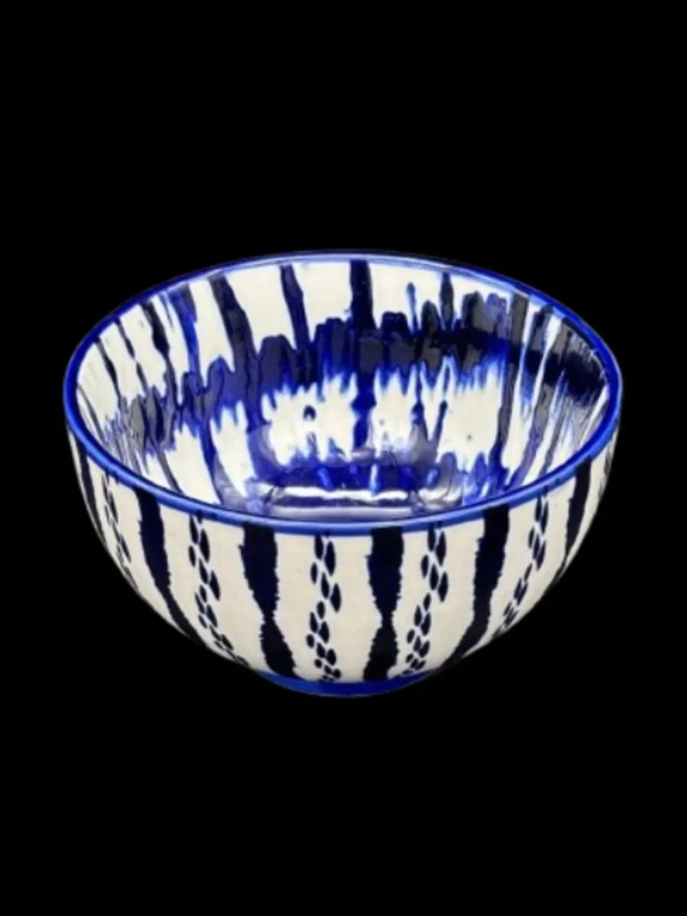 West Elm Indigo Tie Dye Ceramic Blue White Nesting Bowls Set of 3